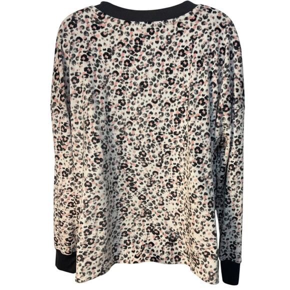 Joyspun Pink Black White Animal Print Velour Lounge Set‎ Elastic Trim Large - Picture 2 of 16